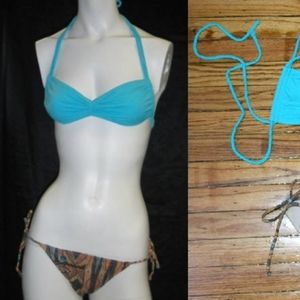 Victoria Secret Vintage Bandeau Boho String Bikini Set XS New